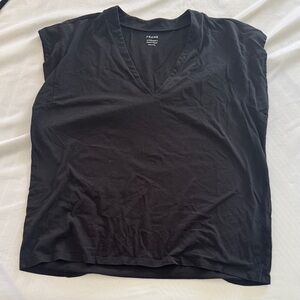 Frame Denim Black V-Neck Tank Top